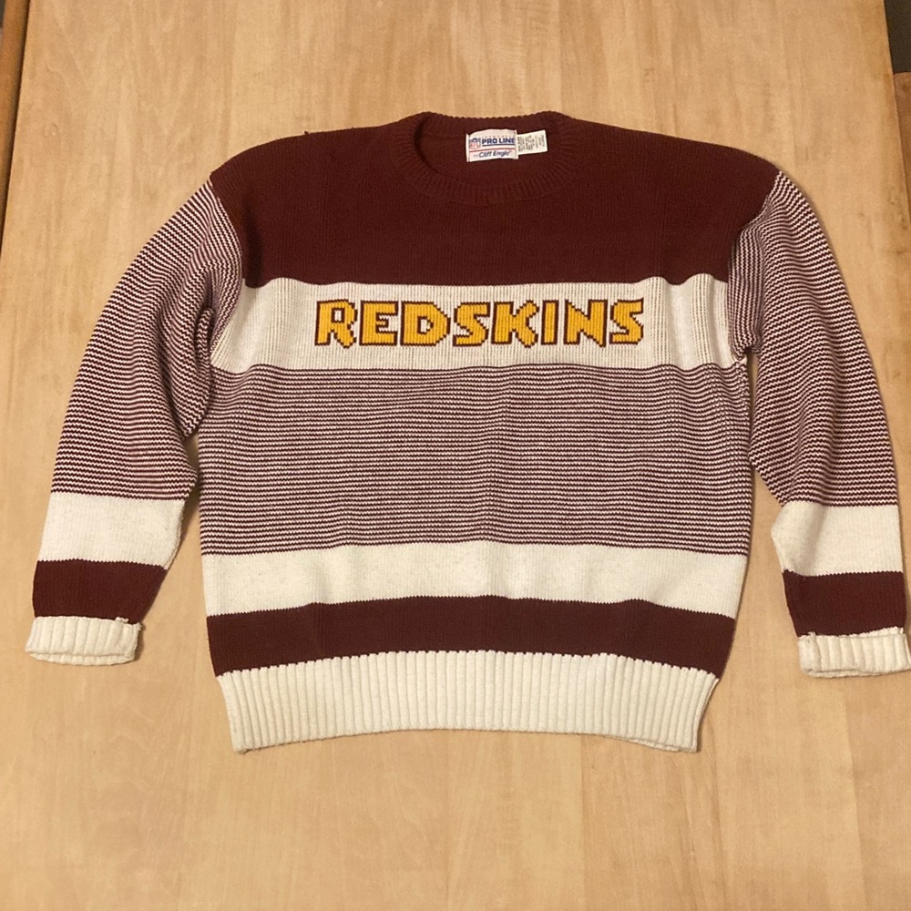 Vintage 80s/90s Redskins Crewneck Wool Blend Sweater Commanders NFL Made in USA